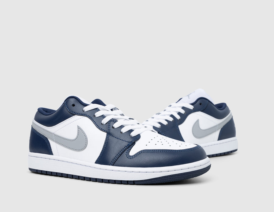 Jordan 1 Low White / Wolf Grey - Midnight Navy