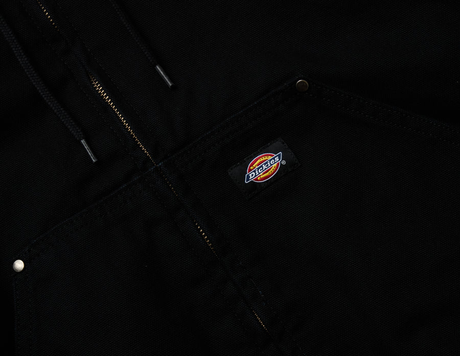 Dickies Hilham Hooded Canvas Jacket / Black