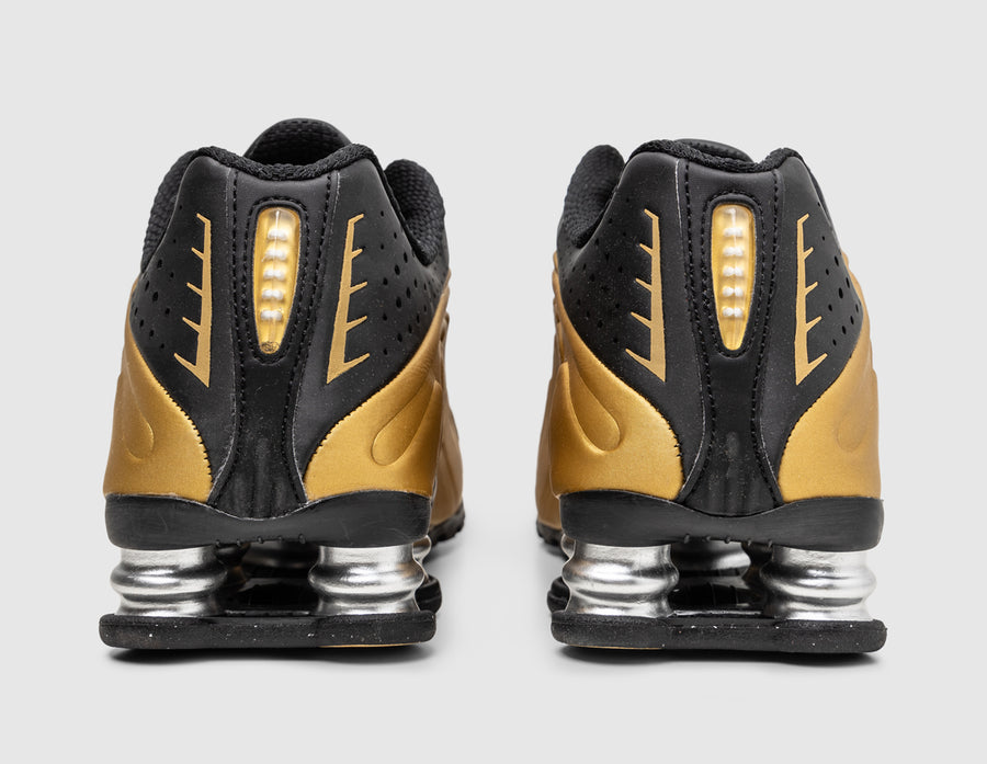 Nike Women's Shox R4 Black / Metallic Gold - Metallic Silver