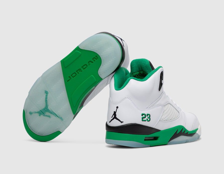 Jordan Women's 5 Retro White / Lucky Green - Black