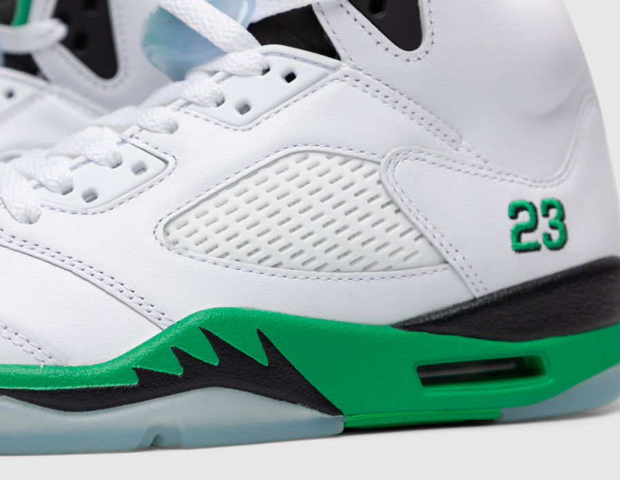 Jordan Women's 5 Retro White / Lucky Green - Black