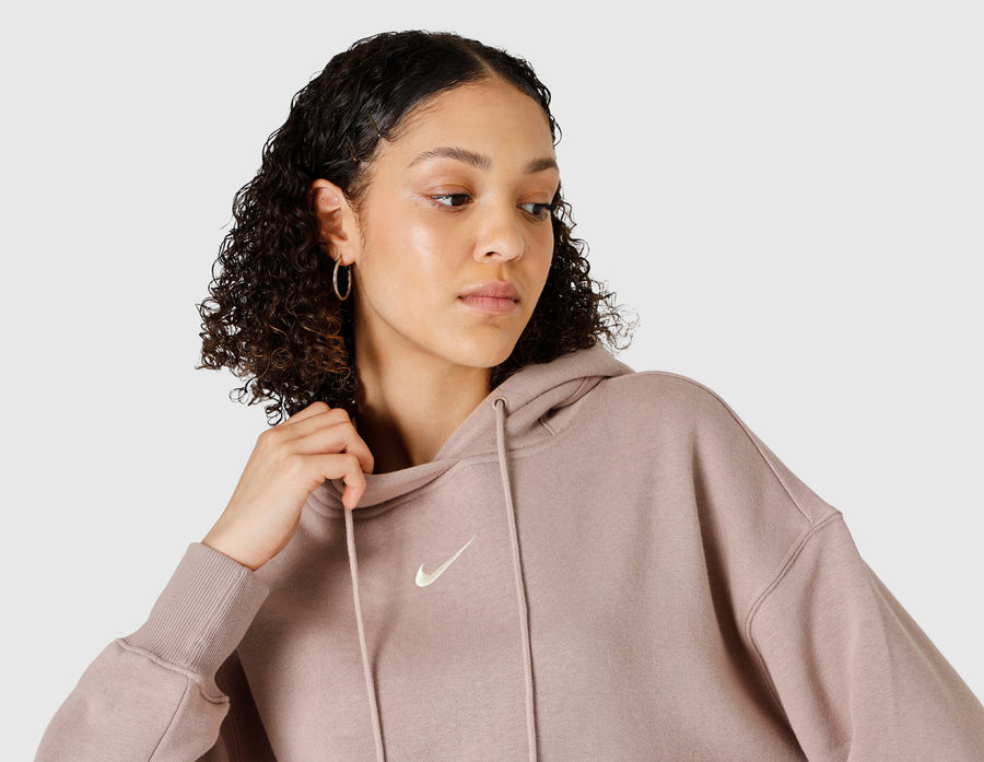 Nike Women's Sportswear Phoenix Fleece Oversized Pullover Hoodie Diffused Taupe / Sail