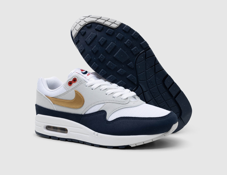 Nike Air Max 1 Obsidian / Metallic Gold - White