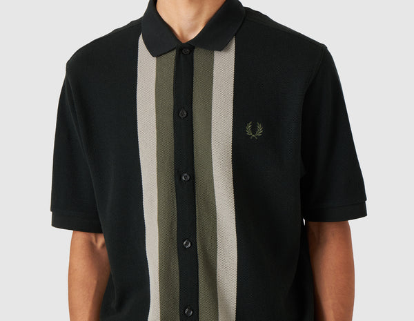 Fred Perry Panelled Button Through Polo Night Green size Canada