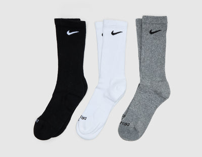 Nike Everyday Plus Cushioned Training Crew Socks (3-Pack) Black / White - Grey