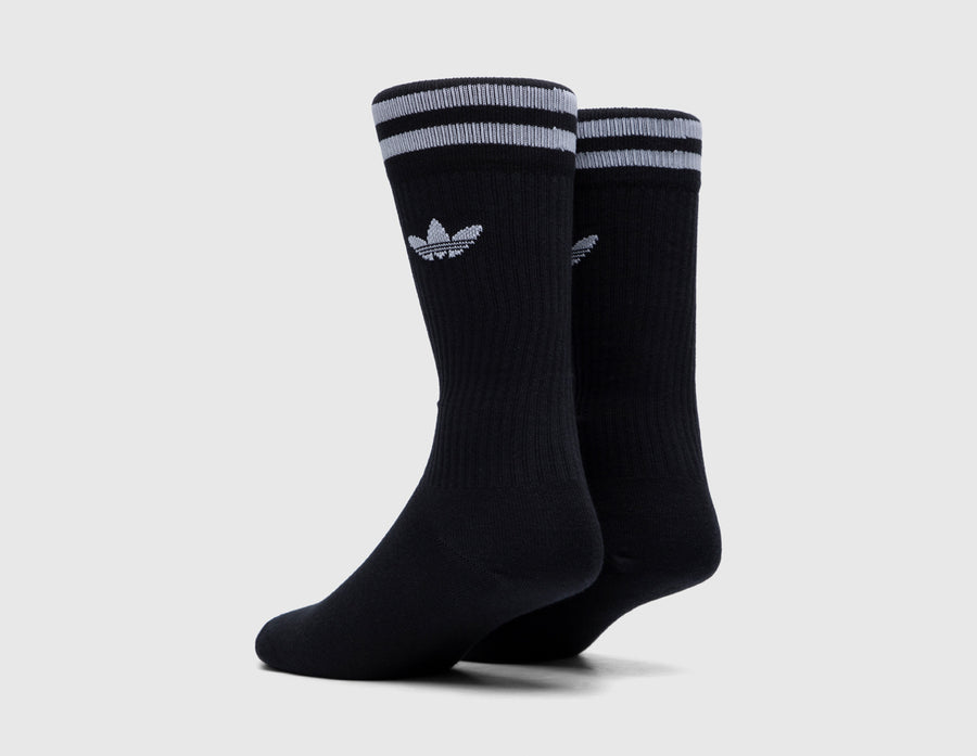 adidas Originals Solid Crew Socks - 3 Pack Black / White