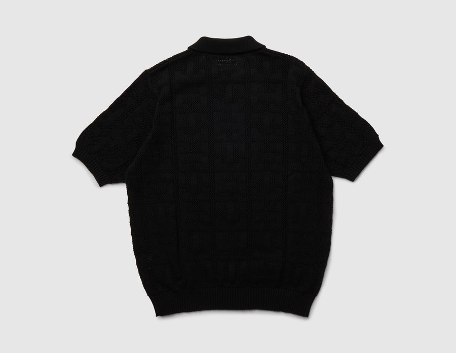 HUF Monogram Zip Sweater Black