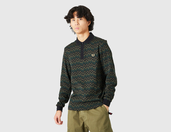 Fred Perry Jacquard Polo Shirt / Night Green – size? Canada