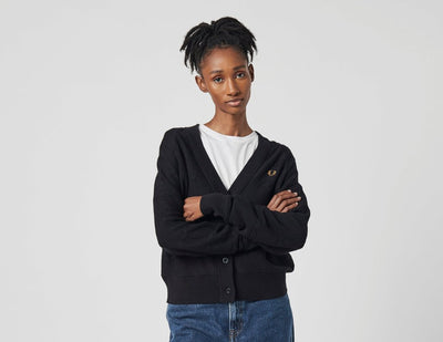 Fred Perry Women's Cable Knit Cardigan  / Black
