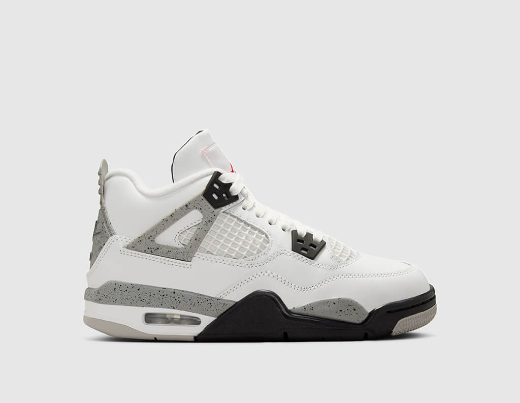 Jordan 4 Retro OG GS Summit White / Fire Red - Cement Grey
