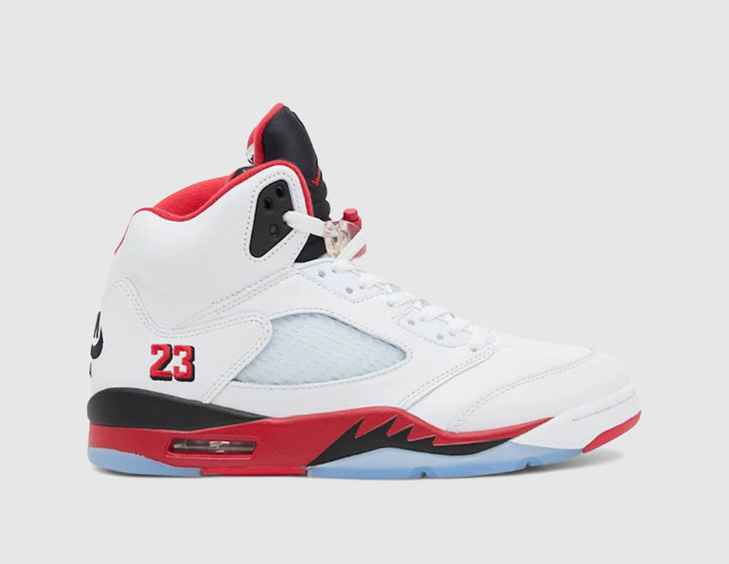 Jordan 5 Retro OG White / Fire Red - Black