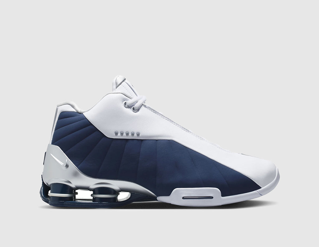Nike Shox BB4 White / Midnight Navy - Metallic Silver
