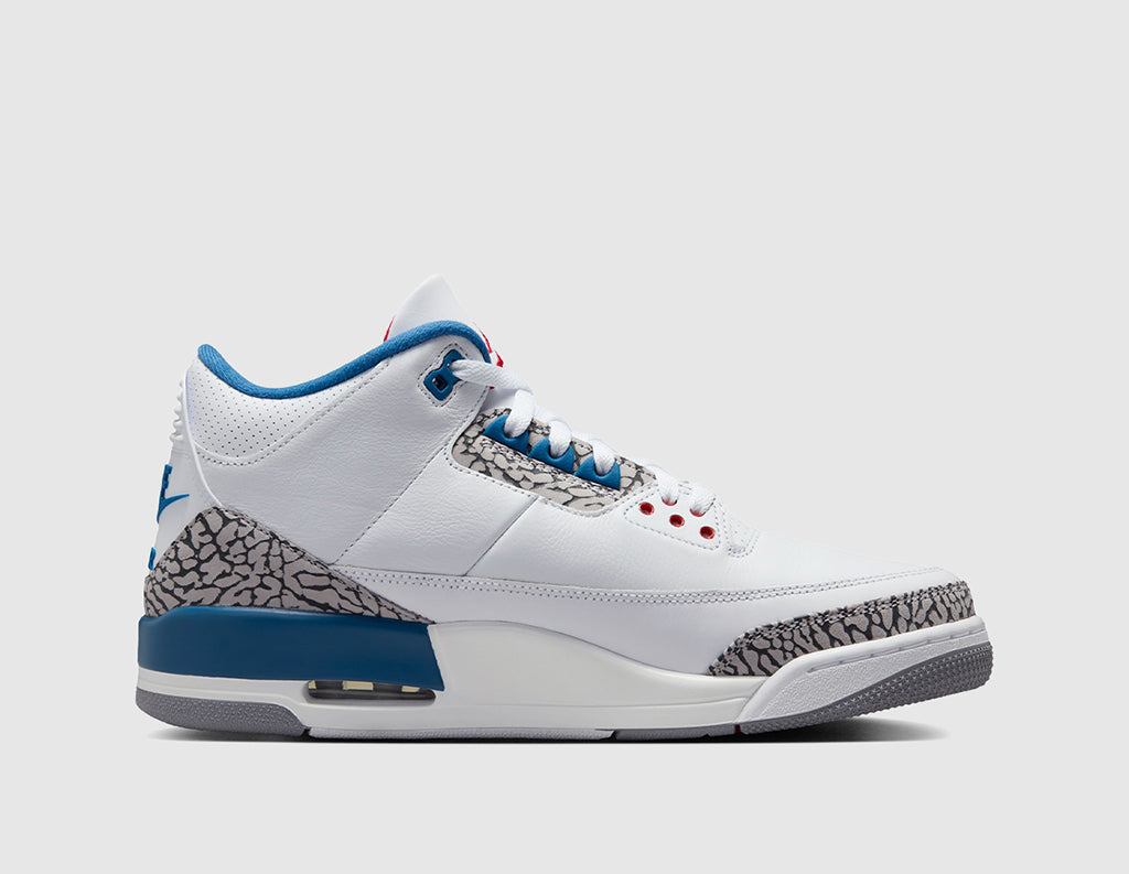 Jordan 3 Retro White / Fire Red - True Blue