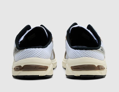 ASICS GEL-1130 Mule. Rear view of white open-back slip-on mule sneakers showing open heel design and GEL midsole inserts.