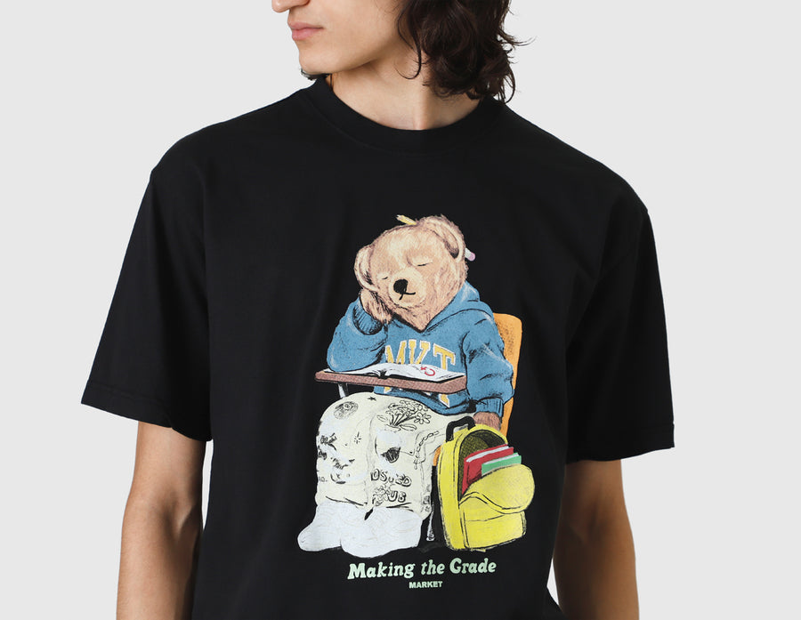 MARKET Making The Grade Bear T-shirt / Washed Black