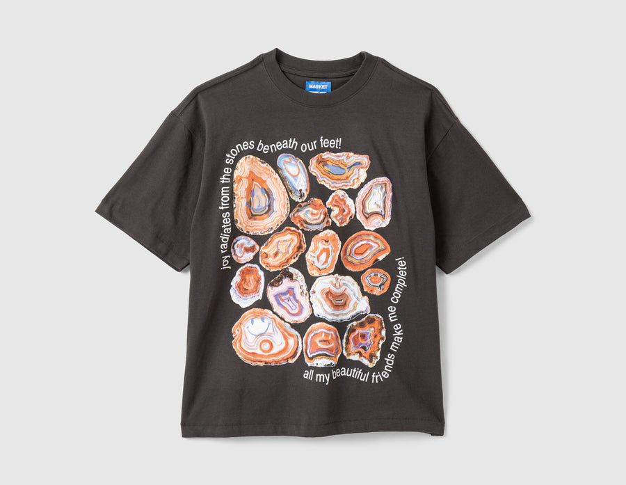 Market Smiley Radiating Joy T-Shirt / Washed Black