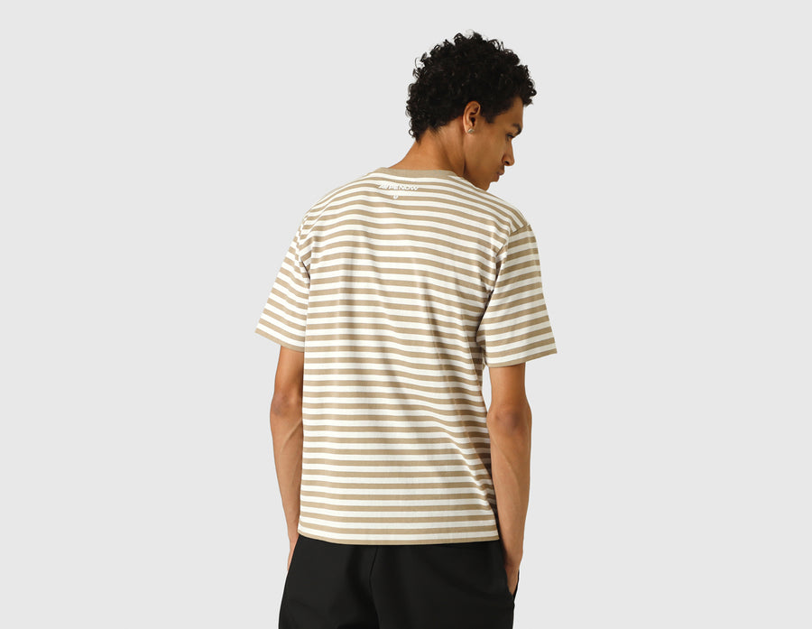 AAPE Striped Moonface T-shirt / Beige