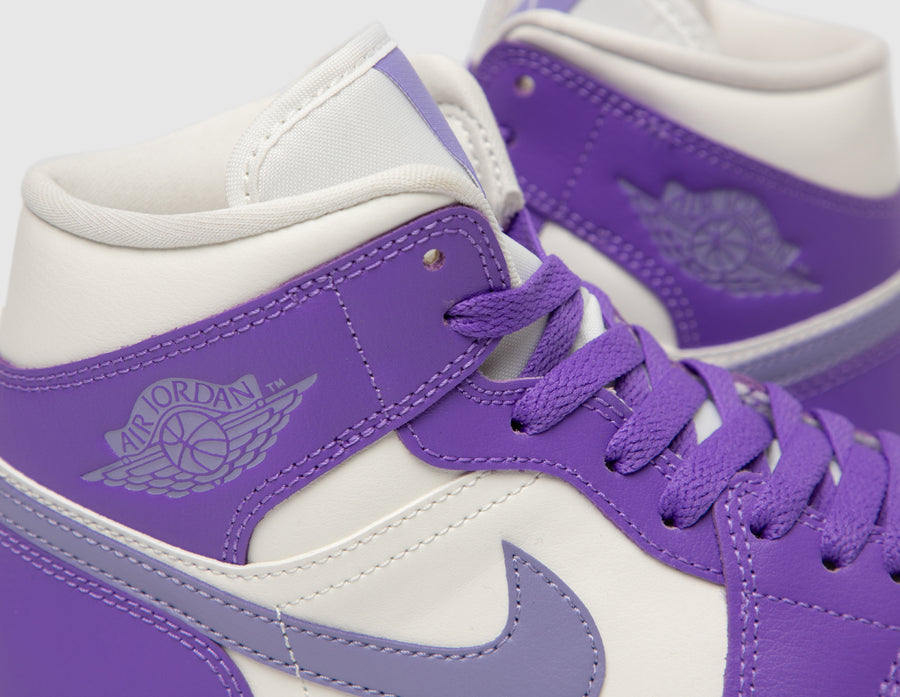 Jordan Women's 1 Mid Action Grape /  Sail - Sky J Light Purple