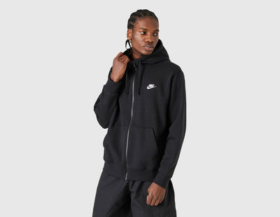 Nike Sportswear Club Fleece Full Zip Hoodie Black / Black - White