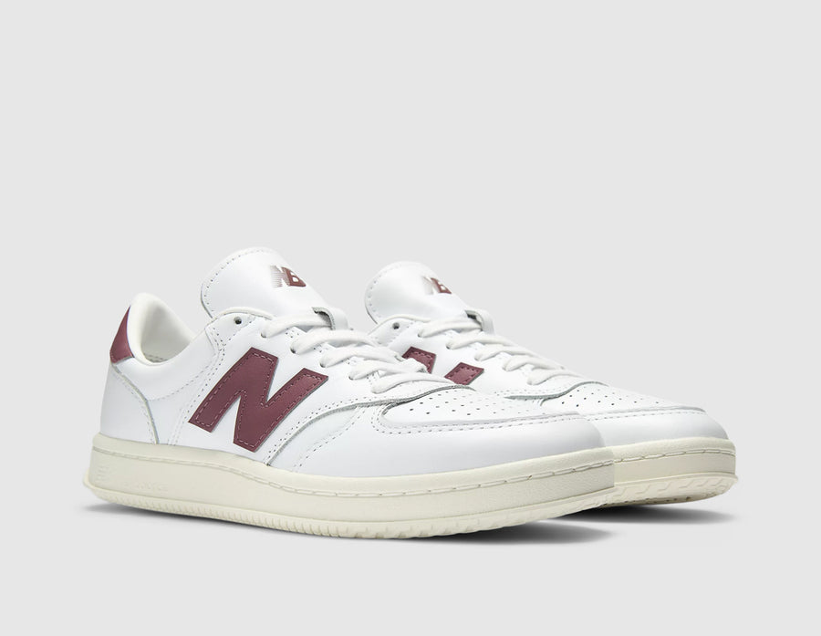 New Balance T500 White / Washed Burgundy