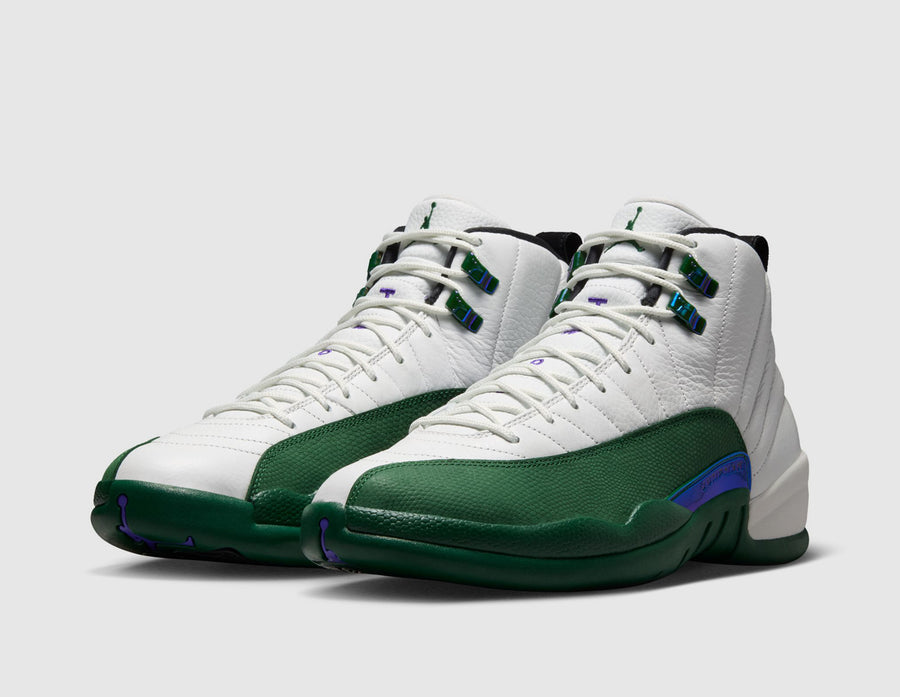 Jordan 12 Retro Summit White / Gorge Green - Fierce Purple