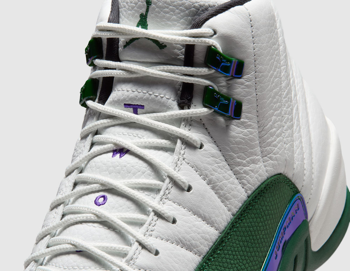 Jordan 12 Retro Summit White / Gorge Green - Fierce Purple