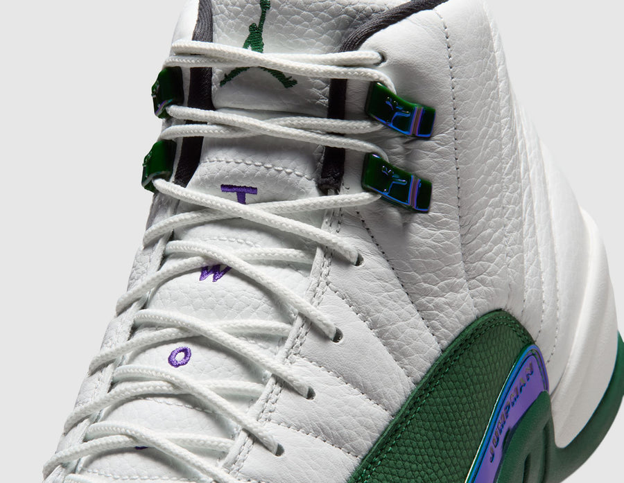 Jordan 12 Retro Summit White / Gorge Green - Fierce Purple