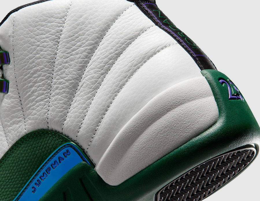 Jordan 12 Retro Summit White / Gorge Green - Fierce Purple