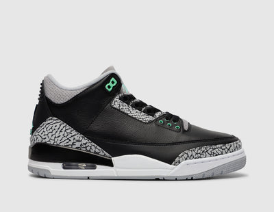 Jordan 3 Retro Black / Green Glow - Wolf Grey - Sneakers