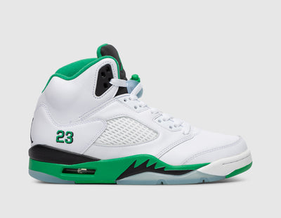 Jordan Women's 5 Retro White / Lucky Green - Black - Sneakers