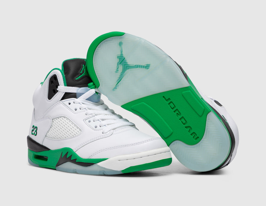 Jordan Women's 5 Retro White / Lucky Green - Black