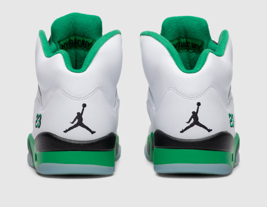 Jordan Women's 5 Retro White / Lucky Green - Black