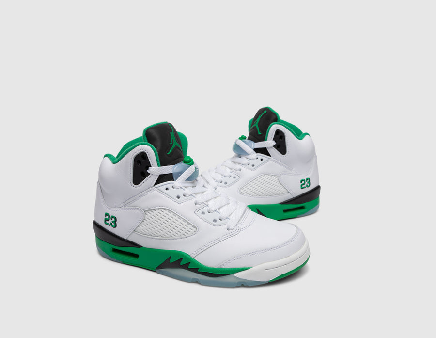 Jordan Women's 5 Retro White / Lucky Green - Black