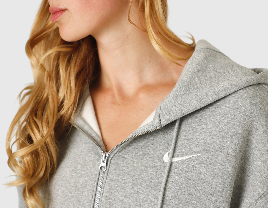 Nike Sportswear Women's Phoenix Fleece Oversized Full Zip Hoodie Dark Grey Heather / Sail