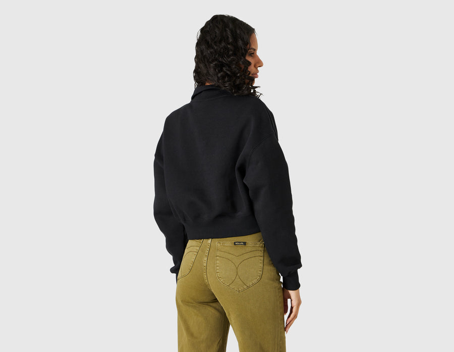 Nike Women's Sportswear Phoenix Fleece Quarter Zip Crop Sweatshirt Black / Sail