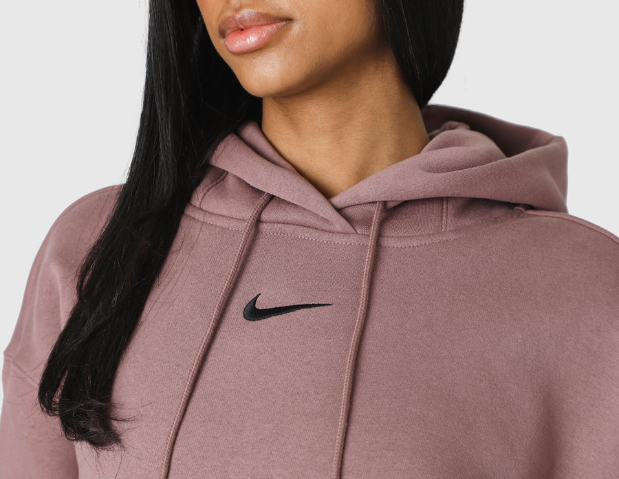 Nike Sportswear Women's Phoenix Oversized Pullover Fleece Hoodie Smokey Mauve / Black