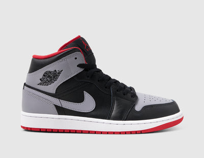 Jordan 1 Mid Black / Cement Grey - Fire Red - Sneakers