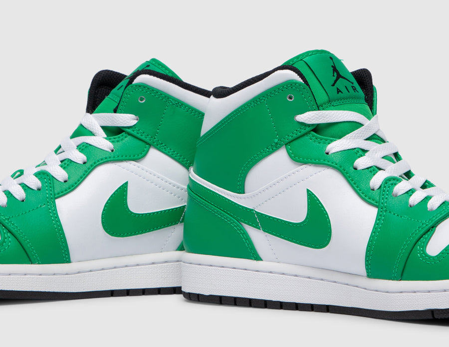 Jordan 1 Mid Lucky Green / Black - White