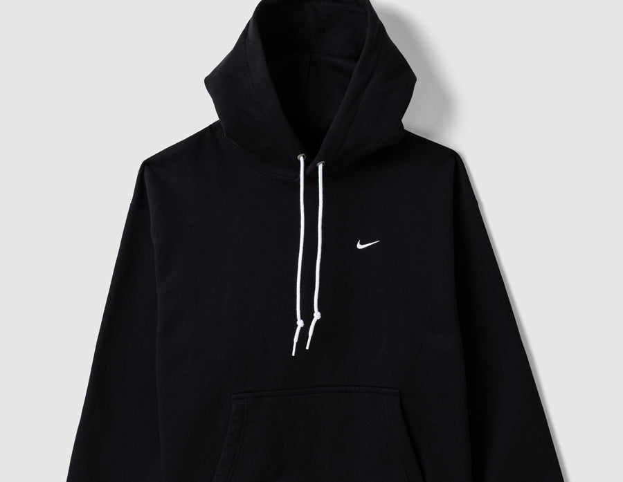 Nike Solo Swoosh Fleece Pullover Hoodie Black / White