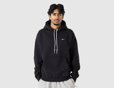 Nike Solo Swoosh Fleece Pullover Hoodie Black / White