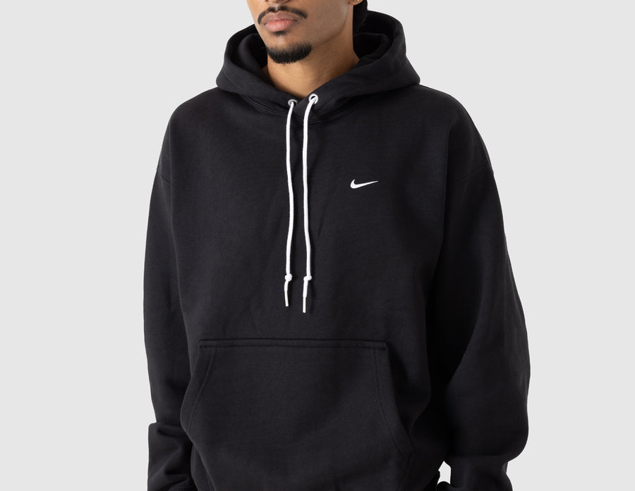Nike Solo Swoosh Fleece Pullover Hoodie Black / White