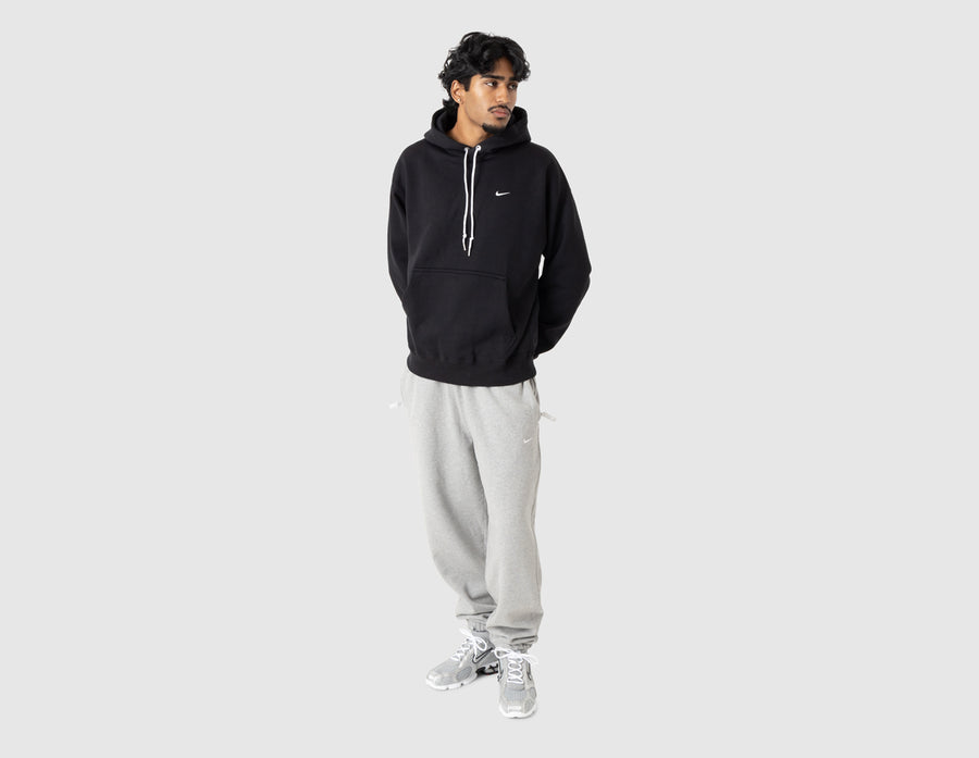Nike Solo Swoosh Fleece Pullover Hoodie Black / White