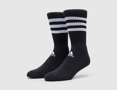 adidas 3-Stripes Cushioned Crew Socks - 3 pack Black / Black - Black