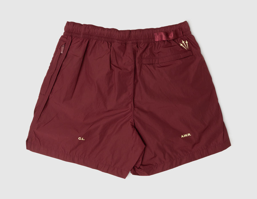 Nike NOCTA Cardinal Nylon Shorts Dark Beetroot / Adobe - Citron Tint