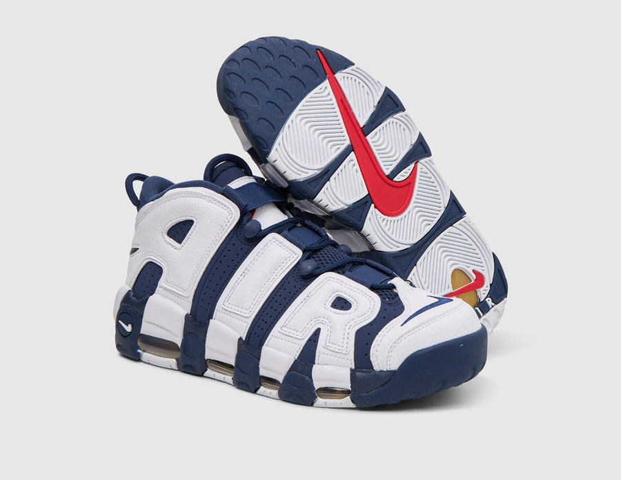 Nike White Navy Air More Uptempo 96 Sneakers
