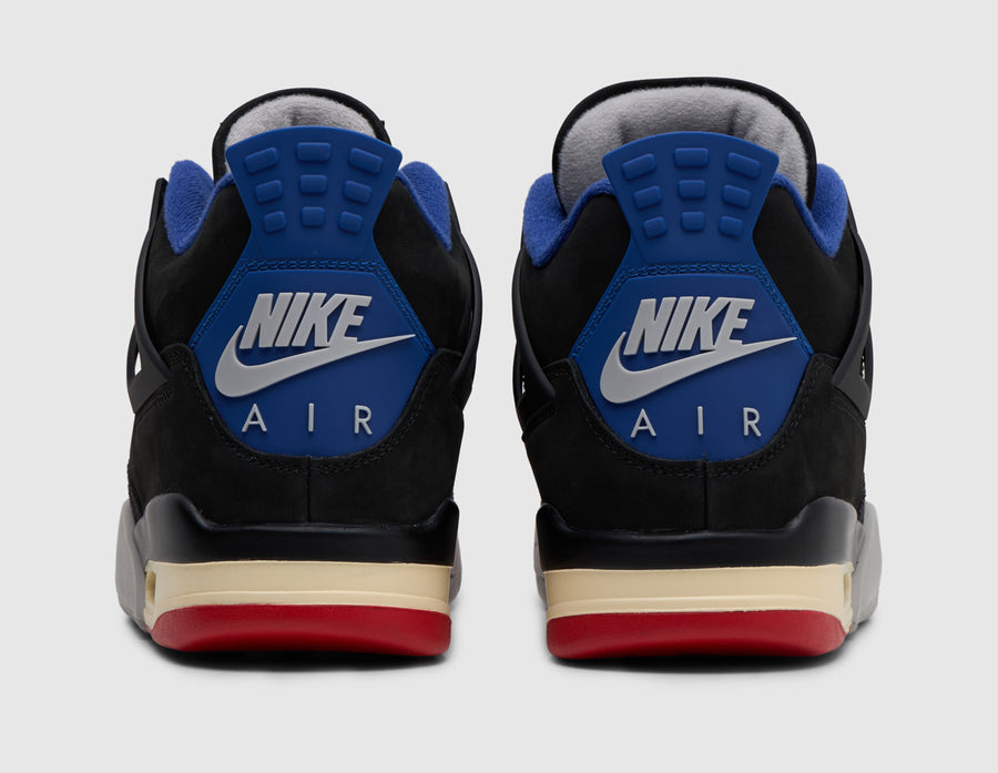 Jordan 4 Retro Black / Fire Red - Deep Royal Blue