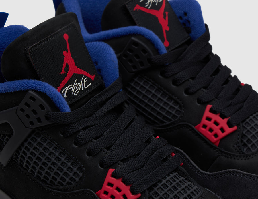 Jordan 4 Retro Black / Fire Red - Deep Royal Blue