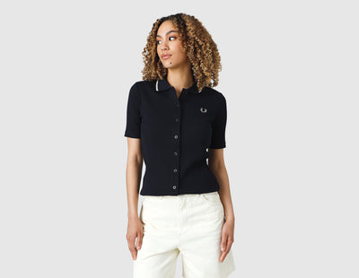 Fred Perry Women's Button Through Ribbed Shirt / Navy