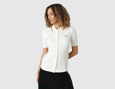 Fred Perry Women's Button Through Ribbed Shirt / Silky Peach