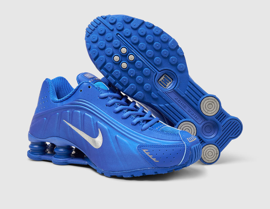 Blue and silver nike shox outlet